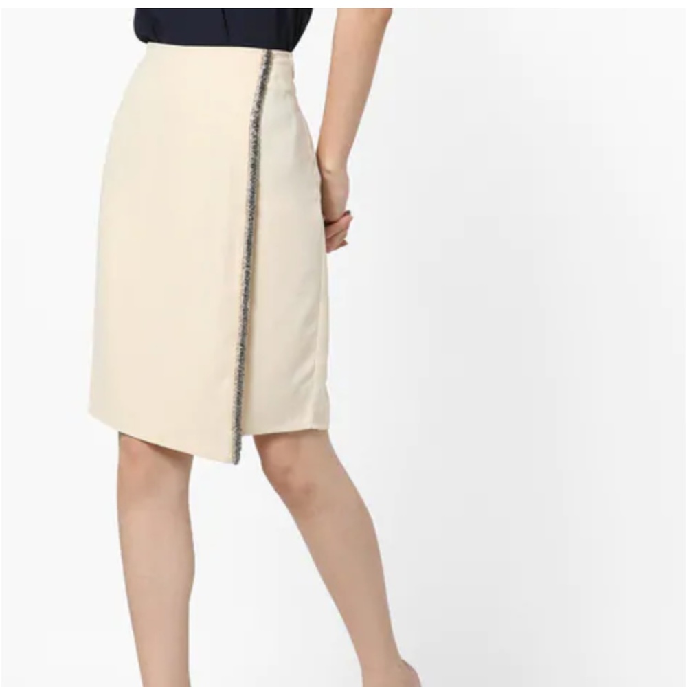 Pencil Skirt with Embellished Trim